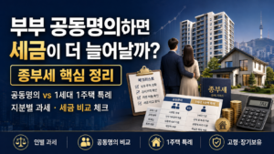 부부 공동명의하면 세금이 늘어나는지 취득세·종부세·양도세를 비교한 대표 이미지