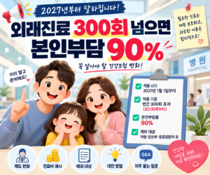 2027 외래진료 300회 초과 본인부담 90% 301회째부터 건강보험 변경