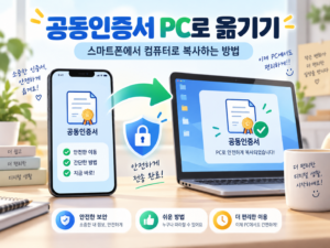공동인증서 PC로 옮기기 스마트폰에서 컴퓨터로 복사하는 방법