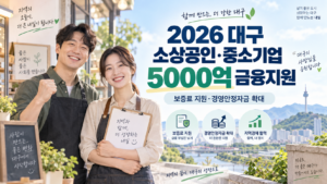 2026 대구 소상공인 중소기업 5000억 금융지원 보증료 지원과 경영안정자금 확대