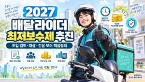 2027 배달라이더 최저보수제 추진 도입 검토 대상 건당 보수 핵심정리
