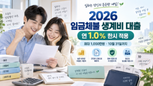 2026 임금체불 생계비 대출 연 1% 최대 1000만원 신청조건 총정리