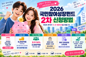 2026 국민참여성장펀드 2차 신청방법 9월 30일 6000억원 서민 50% 판매처